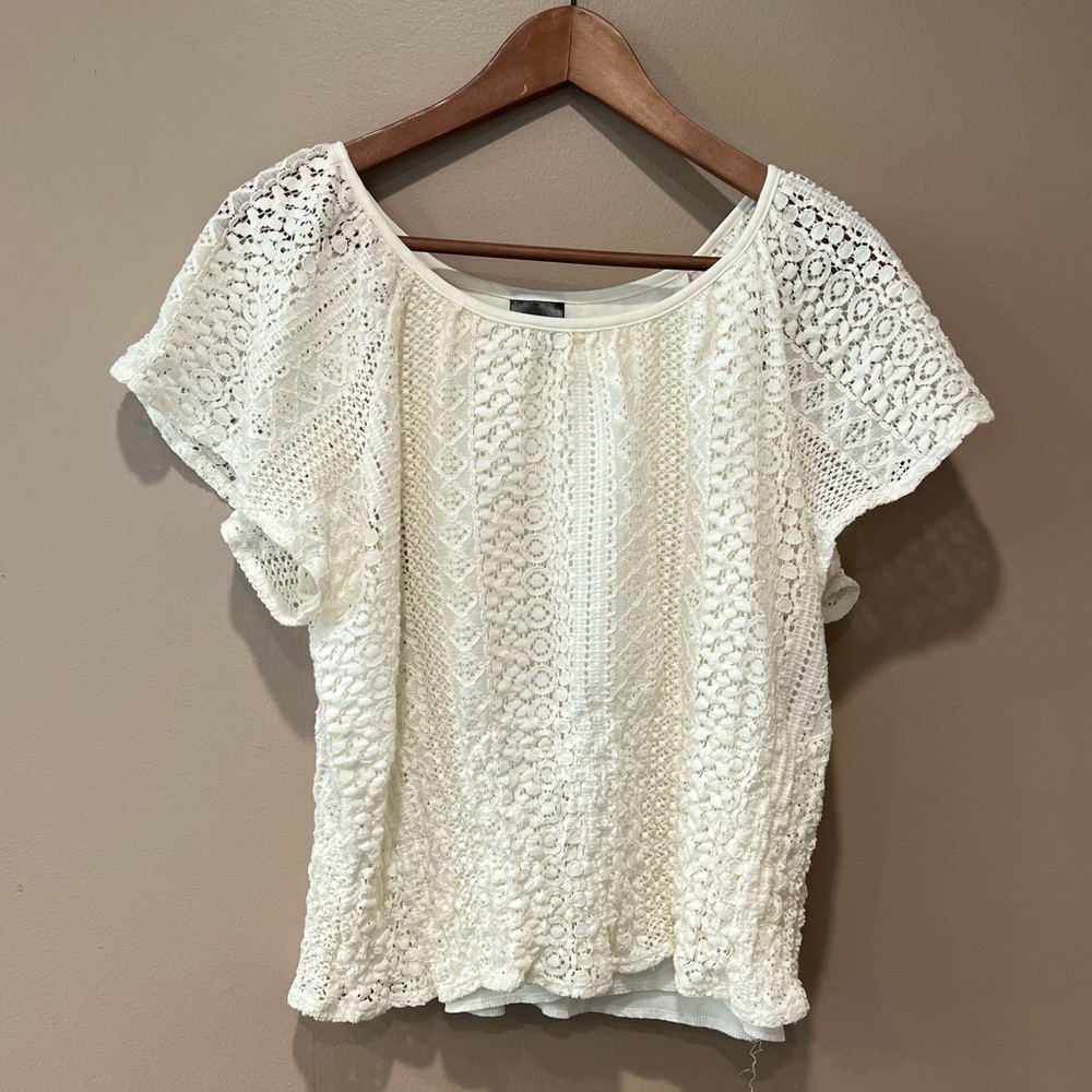 Lace ivory womens top